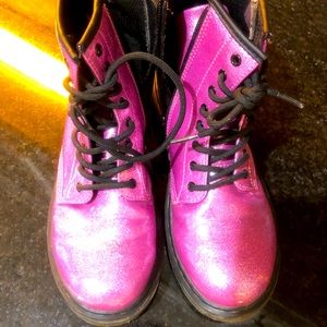 Dr martens pink glitter girls boots size 3